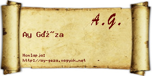 Ay Géza névjegykártya